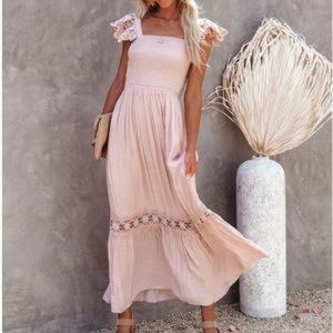 NWT VICI Collection Overjoyed Pocketed Crochet Lace Maxi Dress, Size: Large